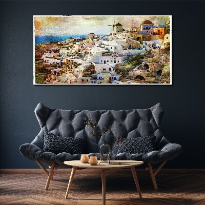 Santorini in the Sun Print on canvas
