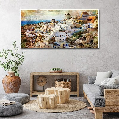 Santorini in the Sun Print on canvas