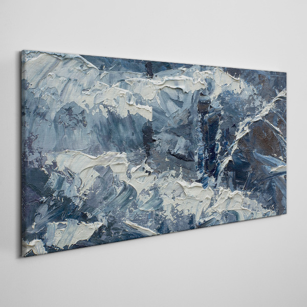 Winter landscape in shades of blue Print on canvas