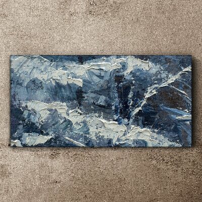 Winter landscape in shades of blue Print on canvas