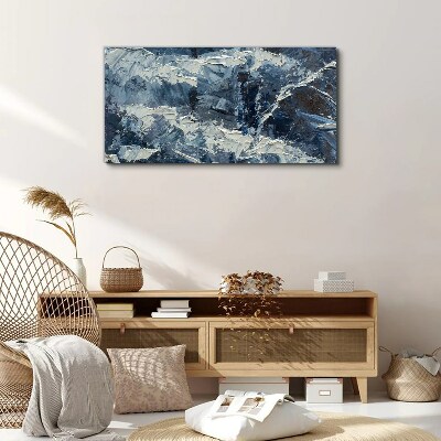 Winter landscape in shades of blue Print on canvas