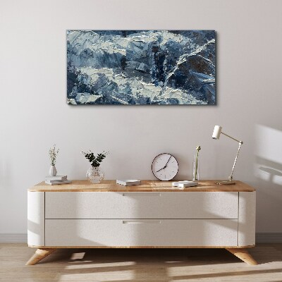 Winter landscape in shades of blue Print on canvas