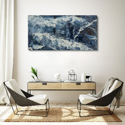 Winter landscape in shades of blue Print on canvas
