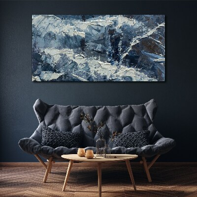 Winter landscape in shades of blue Print on canvas