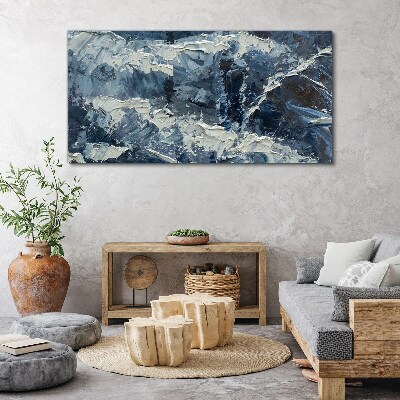 Winter landscape in shades of blue Print on canvas