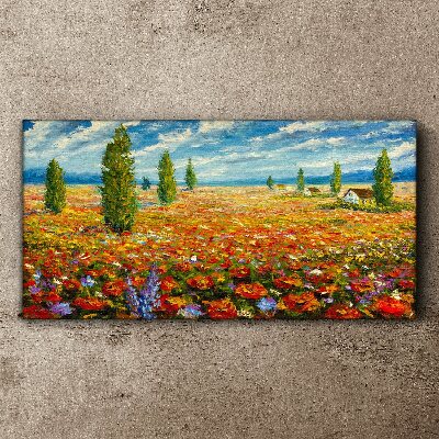 A flower meadow in the summer sun Canvas wall art