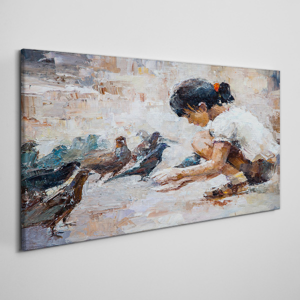 Childhood among the birds Print on canvas