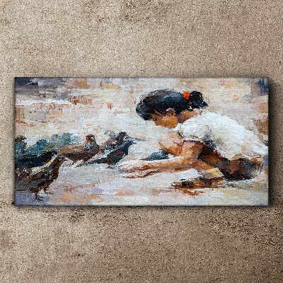 Childhood among the birds Print on canvas