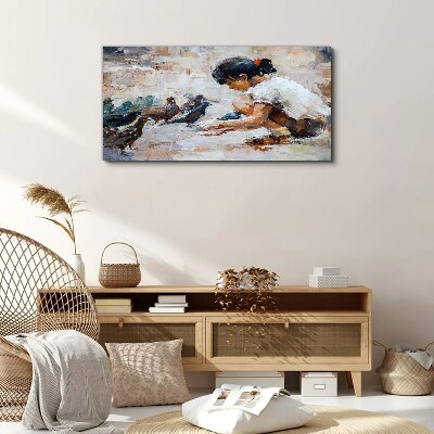 Childhood among the birds Print on canvas