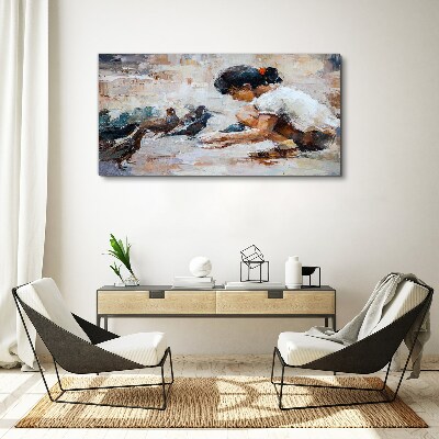 Childhood among the birds Print on canvas