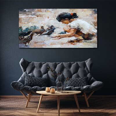 Childhood among the birds Print on canvas