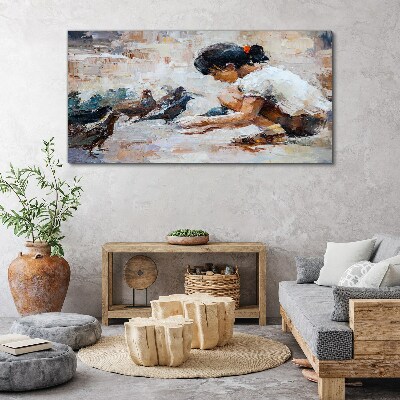 Childhood among the birds Print on canvas