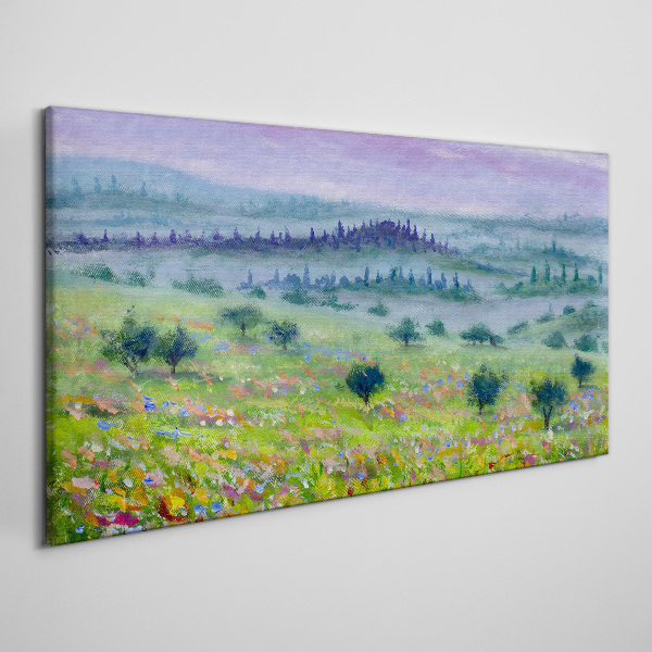 Landscape in pastel colors Canvas wall art