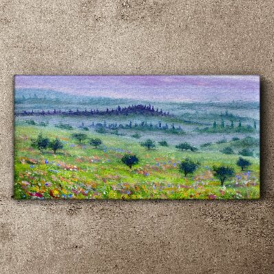 Landscape in pastel colors Canvas wall art