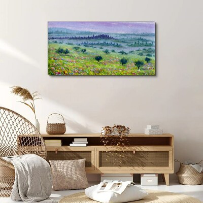 Landscape in pastel colors Canvas wall art