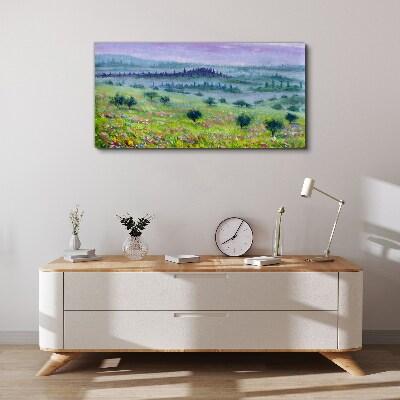 Landscape in pastel colors Canvas wall art