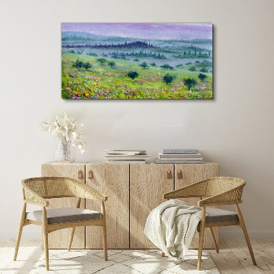 Landscape in pastel colors Canvas wall art