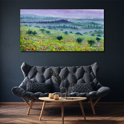 Landscape in pastel colors Canvas wall art