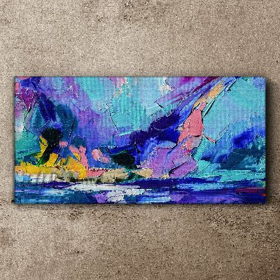 Abstract landscape in shades of purple Print on canvas