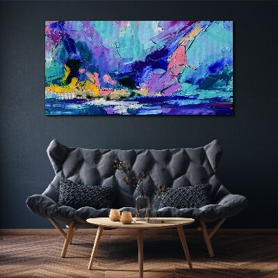 Abstract landscape in shades of purple Print on canvas