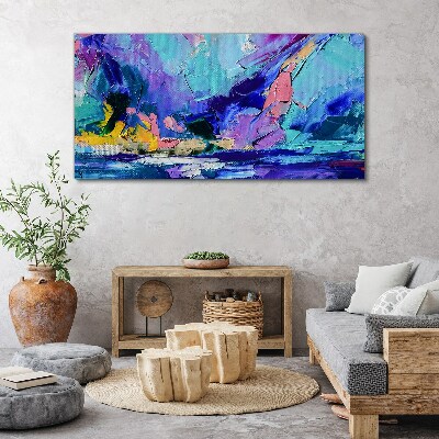 Abstract landscape in shades of purple Print on canvas