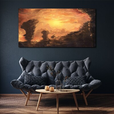 Sunset above the clouds Print on canvas