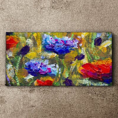 A floral landscape in intense colors Canvas wall art