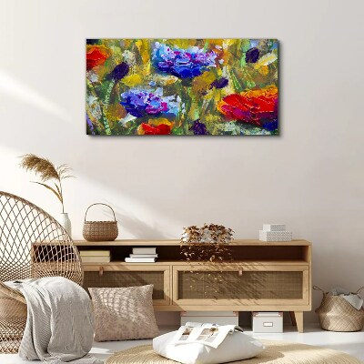 A floral landscape in intense colors Canvas wall art