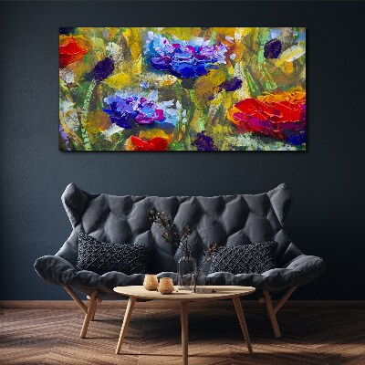 A floral landscape in intense colors Canvas wall art