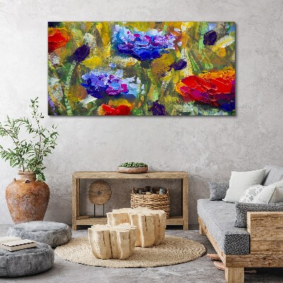A floral landscape in intense colors Canvas wall art