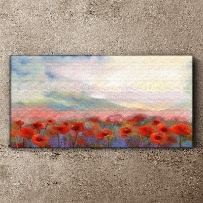 Abstract flowers poppies Canvas Wall art