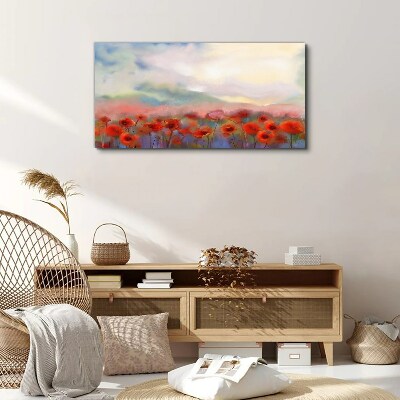 Abstract flowers poppies Canvas Wall art