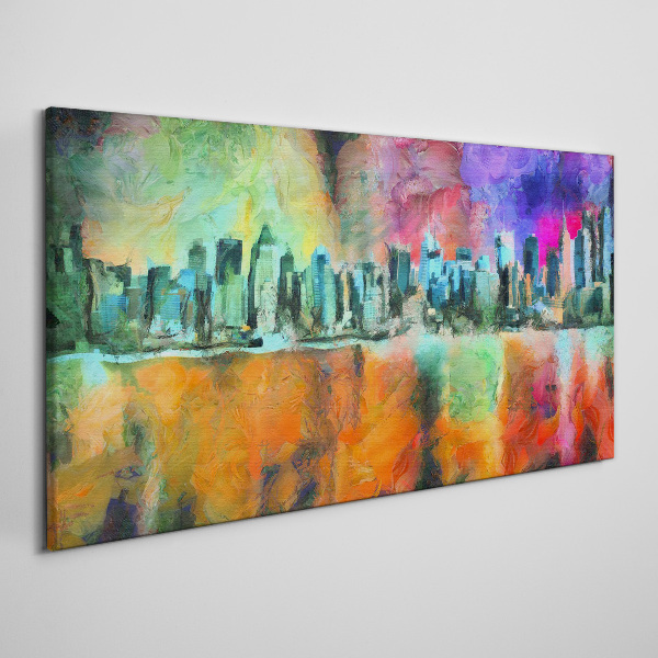 Colorful city skyline landscape Print on canvas