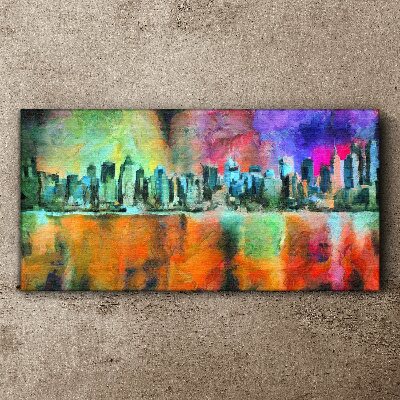 Colorful city skyline landscape Print on canvas