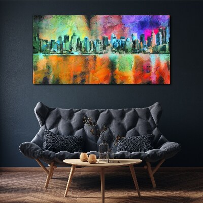 Colorful city skyline landscape Print on canvas