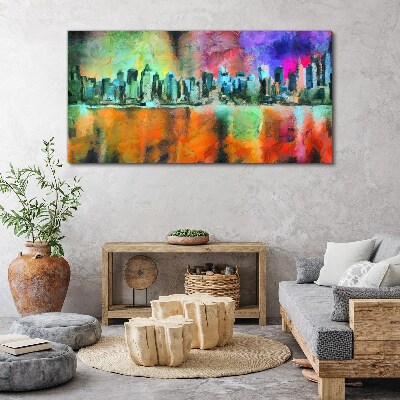 Colorful city skyline landscape Print on canvas