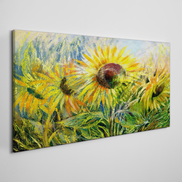Sunflowers in the summer sun Print on canvas