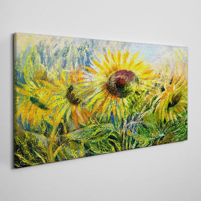 Sunflowers in the summer sun Print on canvas