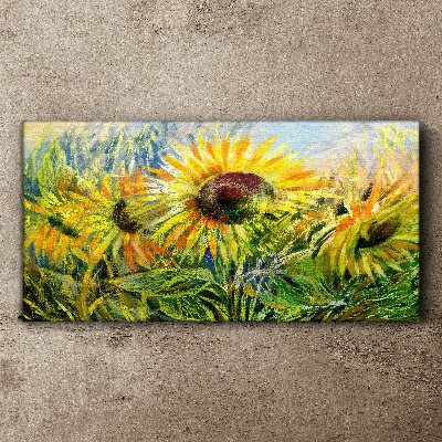 Sunflowers in the summer sun Print on canvas