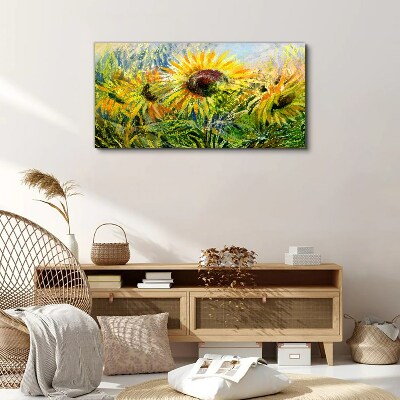Sunflowers in the summer sun Print on canvas