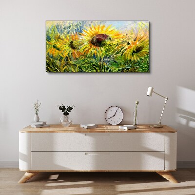 Sunflowers in the summer sun Print on canvas