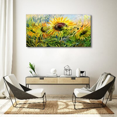 Sunflowers in the summer sun Print on canvas