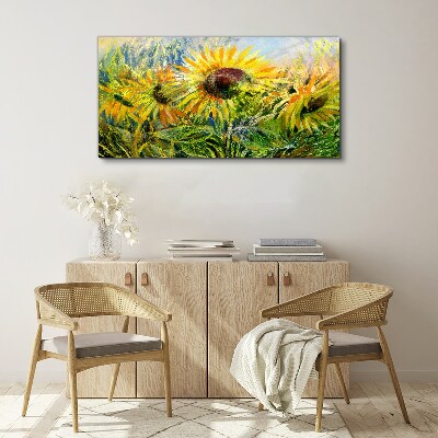 Sunflowers in the summer sun Print on canvas