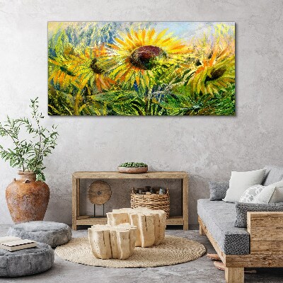 Sunflowers in the summer sun Print on canvas