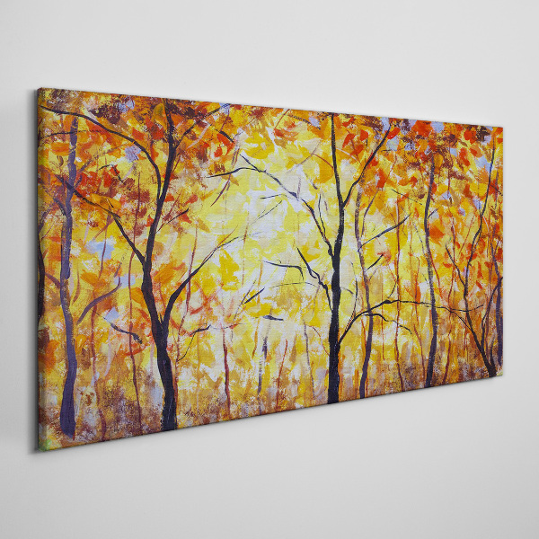 Golden autumn in the forest Print on canvas
