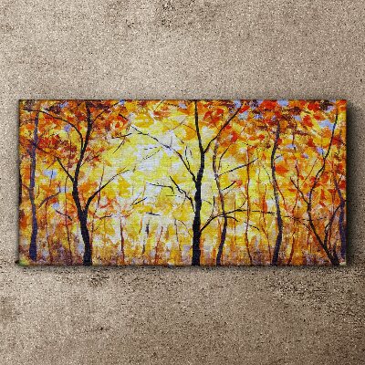 Golden autumn in the forest Print on canvas