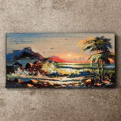 Tropical sunset over the sea Canvas wall art
