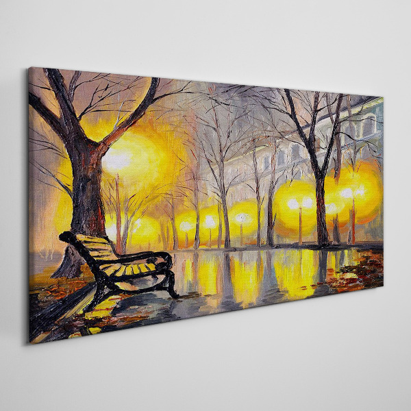 Golden lights in the park Print on canvas