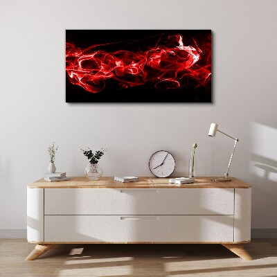 Dancing red streaks Print on canvas