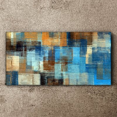 Abstract mosaic of blue tones Print on canvas